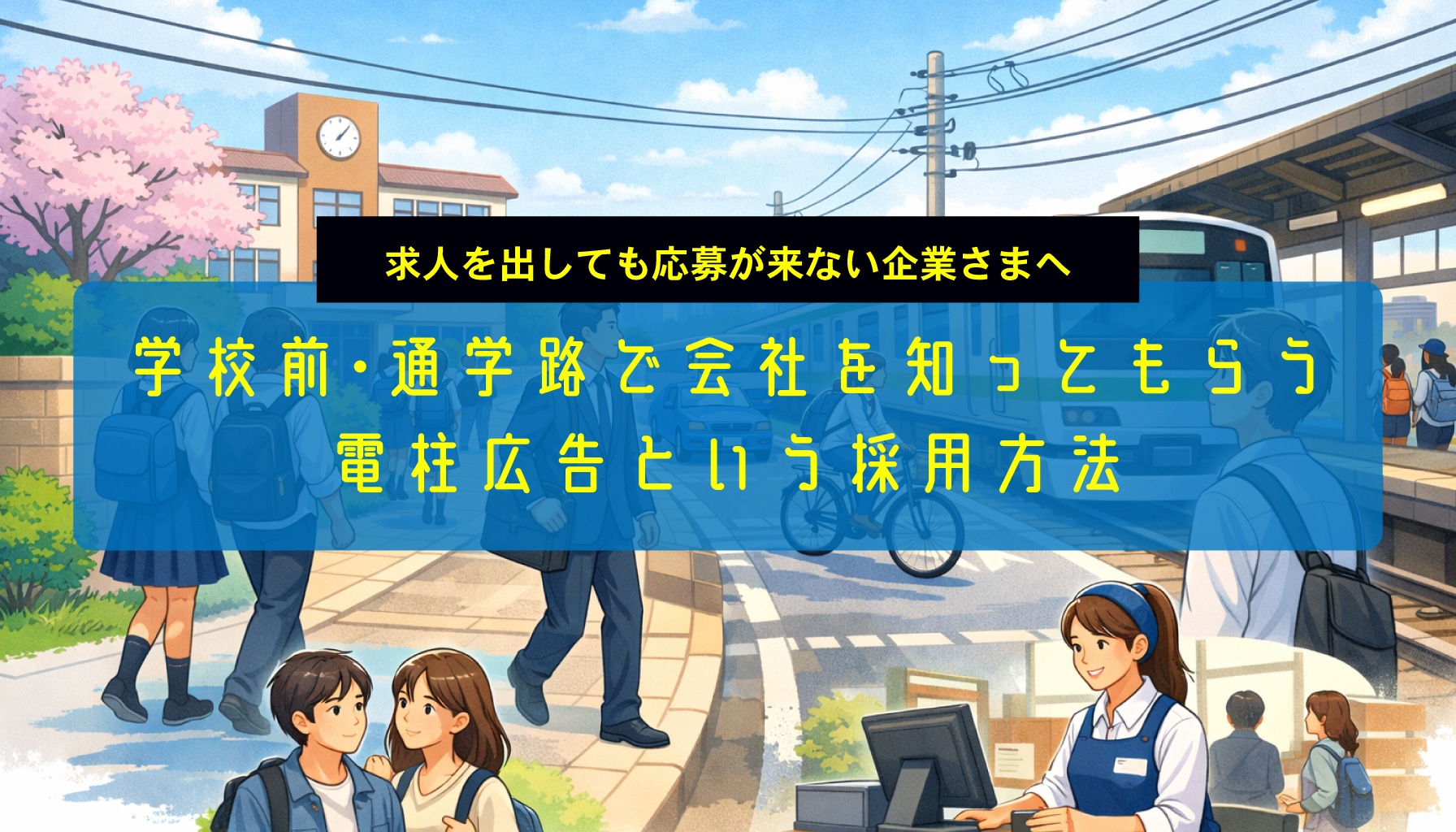 求人を出しても応募が来ない企業さまへ｜学校前・通学路で会社を知ってもらう電柱広告という採用方法