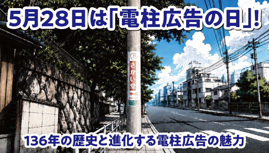5月28日は「電柱広告の日」！136年の歴史と進化する電柱広告の魅力